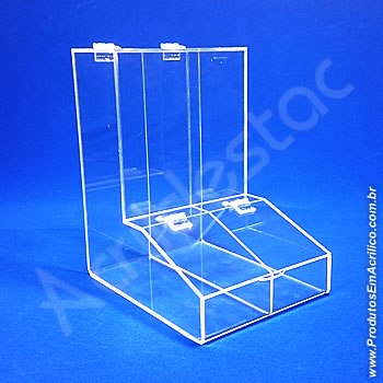 Baleiro de acrilico cristal duplo 30cm Alt  