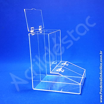 Baleiro de acrilico cristal duplo 30cm Alt  