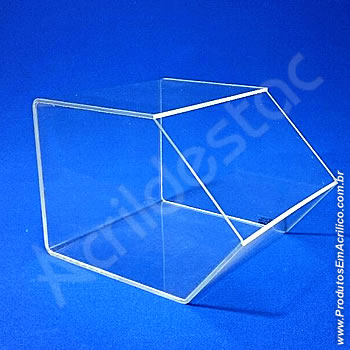 Baleiro de acrilico cristal indiv 15x16x20cm caixa expositora em grau, sem tampa