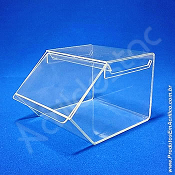 Baleiro de acrilico cristal indiv com Tampa 15x16x20cm 