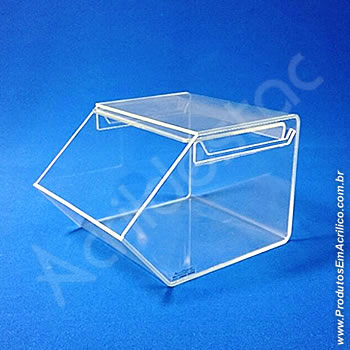 Baleiro de acrilico cristal indiv com Tampa 15x16x20cm 