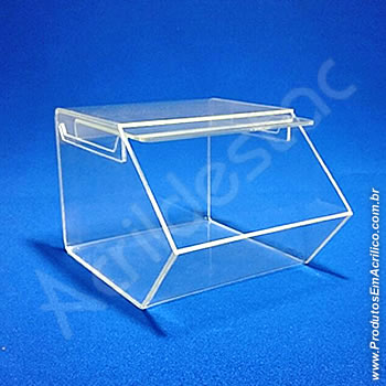 Baleiro de acrilico cristal indiv com Tampa 15x16x20cm 