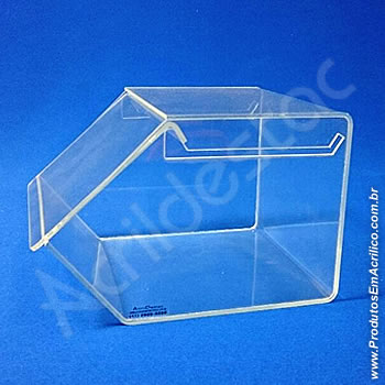 Baleiro de acrilico cristal indiv com Tampa 15x18x22cm 