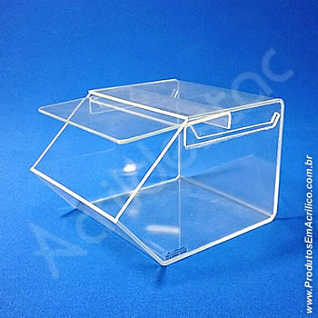 Baleiro de acrilico cristal indiv com Tampa 15x18x22cm