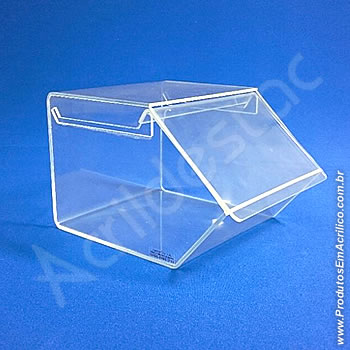 Baleiro de acrilico cristal indiv com Tampa 15x18x22cm 