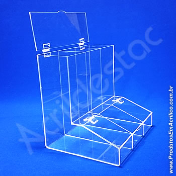 Baleiro de acrilico cristal triplo 30cm Alt  
