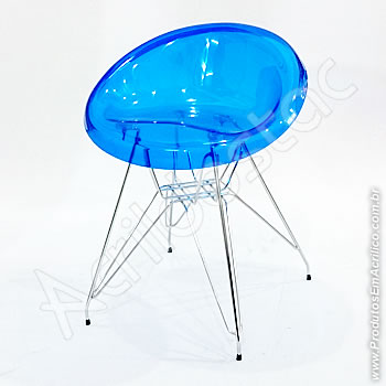 Banqueta de acrílico Confort 49cm Alt Inox