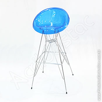 Banqueta de acrílico Confort 75cm Alt Inox 