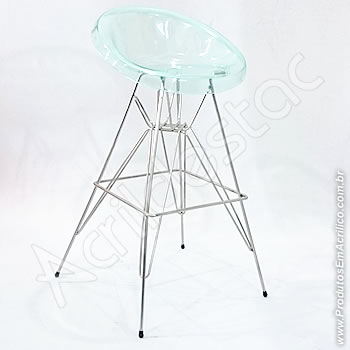 Banqueta de acrílico Confort 75cm Alt Inox 