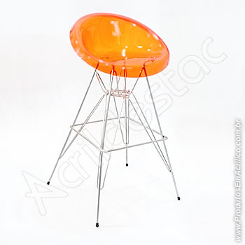 Banqueta de acrílico Confort 75cm Alt Inox