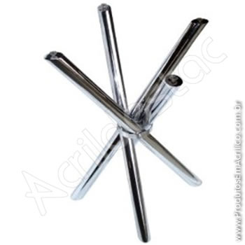 BASE DE MESA TUBULAR CROMADA COM 4 PÉS - DOBRÁVEL 