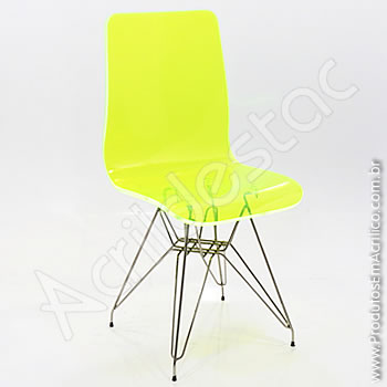 Cadeira em acrílico Elegance com Base Fixa