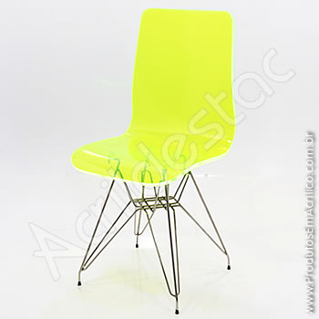 Cadeira em acrílico Elegance com Base Fixa