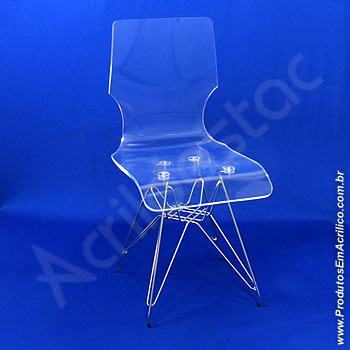 Cadeira em acrílico Favorita com Base Fixa