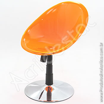 Cadeira em acrílico Florida Giratória Base Disco