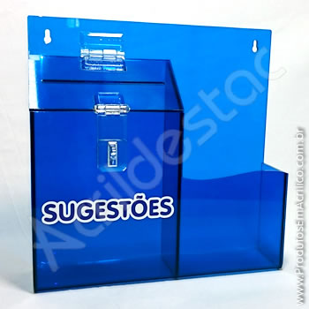 Caixa de Sugestões Azul-Cobalto 24,5 x 24,5 cm