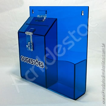 Caixa de Sugestões Azul-Cobalto 24,5 x 24,5 cm
