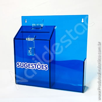 Caixa de Sugestões Azul-Cobalto 24,5 x 24,5 cm