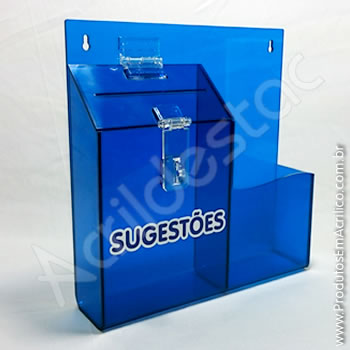 Caixa de Sugestões Azul-Cobalto 24,5 x 24,5 cm