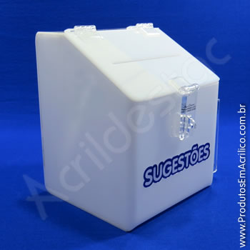 Caixa de Sugestões Branca  20 cm Altura