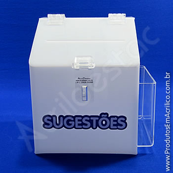 Caixa de Sugestões Branca  20 cm Altura