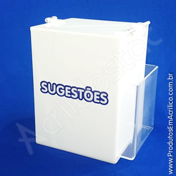 Caixa de Sugestões Branca 20 cm Altura 