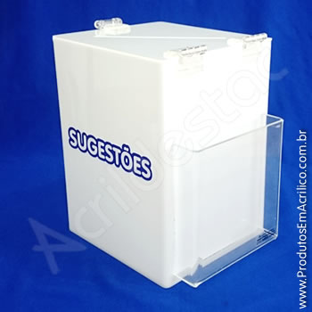 Caixa de Sugestões Branca 20 cm Altura 