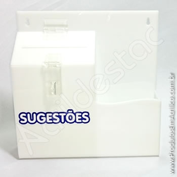 Caixa de Sugestões Branca 24,5 x 24,5 cm