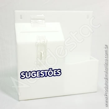 Caixa de Sugestões Branca 24,5 x 24,5 cm