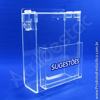 Caixa de Sugestões Cristal 24 cm Altura