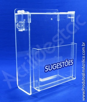 Caixa de Sugestões Cristal 20 cm Altura