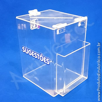 Caixa de Sugestões Cristal 20 cm Altura 