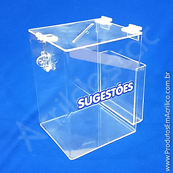 Caixa de Sugestões Cristal 20 cm Altura 
