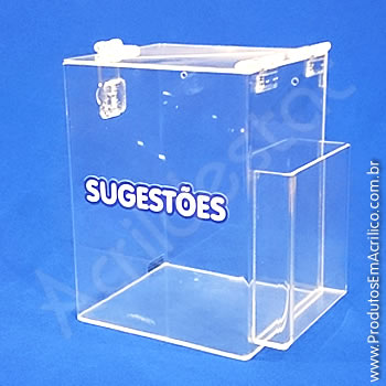 Caixa de Sugestões Cristal 20 cm Altura 