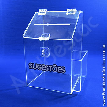 Caixa de Sugestões Cristal 25 cm Altura