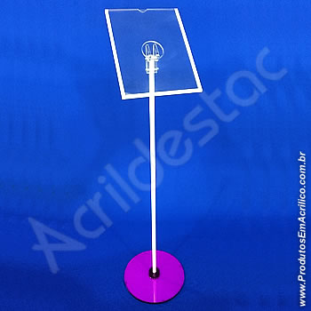 Display de Chão Acrilico A4 Vertical inclinado 