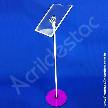 Display de Chão Acrilico A4 Vertical inclinado 