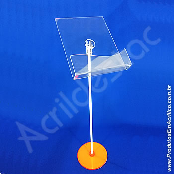 Display de Chão Acrilico Caixa Porta Folheto Vertical inclinado