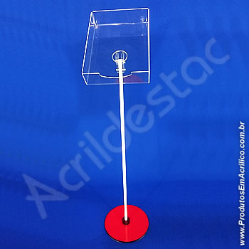 Display de Chão Acrilico Caixa Porta Folheto Vertical inclinado