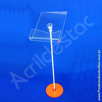 Display de Chão Acrilico Caixa Porta Folheto Vertical inclinado