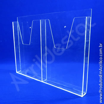 Display em acrílico com bolso duplo 30x21