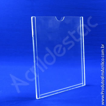 Display em acrílico Cristal com Borda em acrílico Cristal para parede
