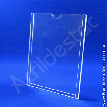 Display em acrílico Cristal com Borda em acrílico Cristal para parede