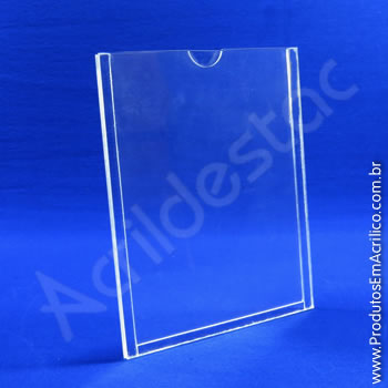 Display em acrílico Cristal com Borda em acrílico Cristal para parede