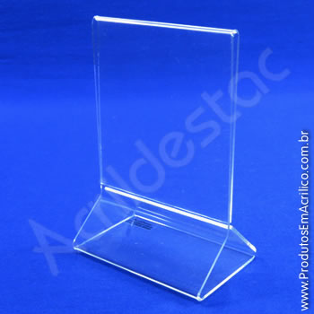 Display em acrílico modelo T invertido com base triangular