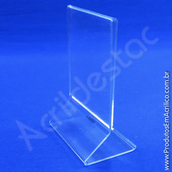 Display em acrílico modelo T invertido com base triangular