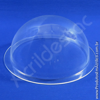 Meia cupula de acrilico Cristal 15cm Diam x 7,5cm Alt 