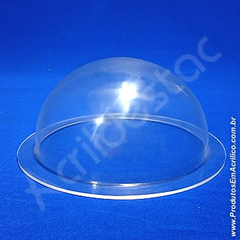 Meia cupula de acrilico Cristal 15cm Diam x 7,5cm Alt 
