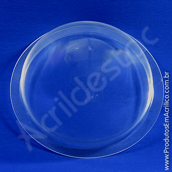 Meia Cupula de acrílico Cristal 20cm Diam x 10cm Alt