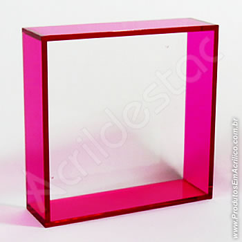 Nicho em acrílico colorido 10,0mm quadrado  